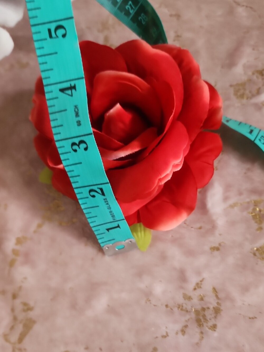 HAIR CLIP | Red Floral Hair Clip Scrunchie - Picture 13 of 13